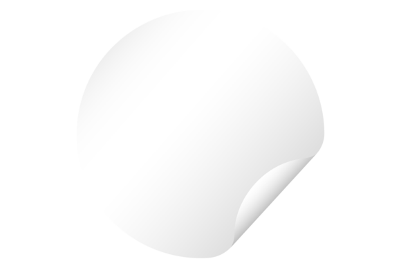 Blank Peeled Label. White Paper Realisti