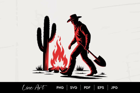 Cowboy Campfire Desert SVG: Graphics for Western Themes