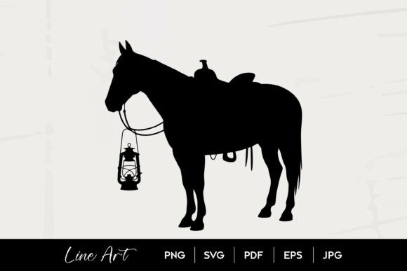 Cowboy Horse Lantern SVG Graphics and Illustrations