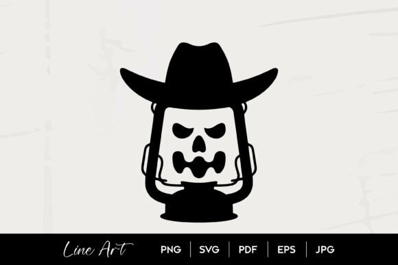 Cowboy Lantern Skull SVG Graphics