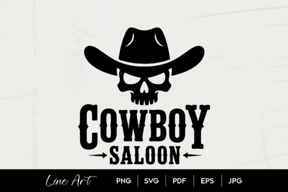 Cowboy Saloon Skull SVG: Graphics with a Wild West Vibe