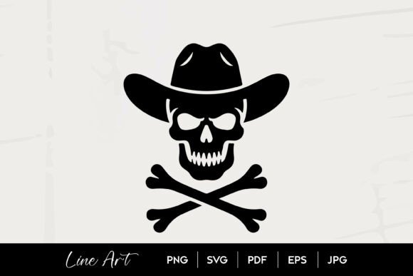 Cowboy Skull Crossbones SVG Graphics