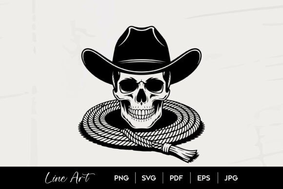Cowboy Skull Rope SVG for Graphics and Illustrations