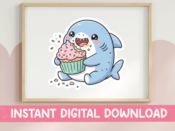 Cupcake Shark Sprinkle Kawaii SVG