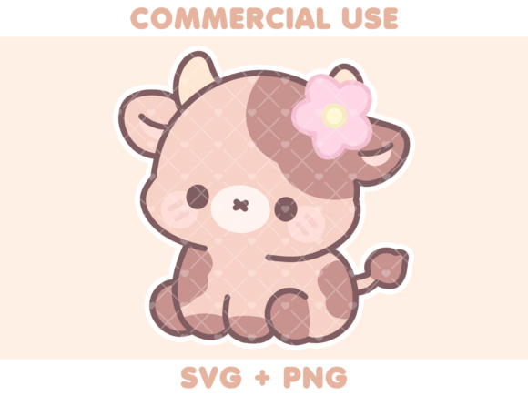 Cute Brown Cow Sitting