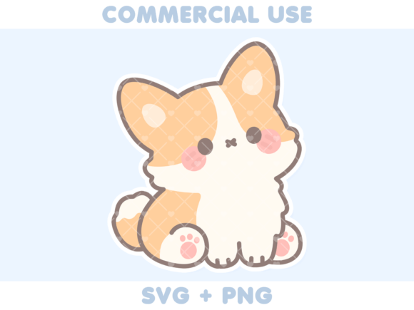 Cute Corgi Sitting Graphics and Illustrations