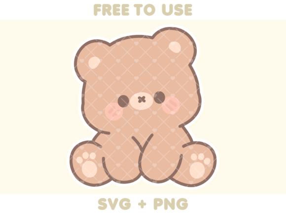 Cute Light Brown Bear Sitting Graphics Freebies
