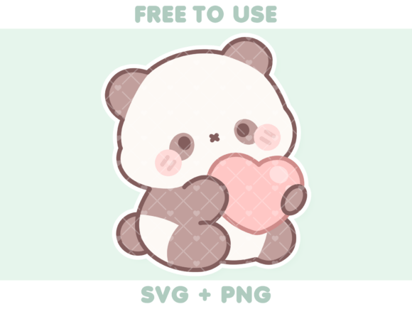 Cute Panda Holding Heart