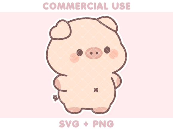 Cute Pig Standing Graphics and Illustrations