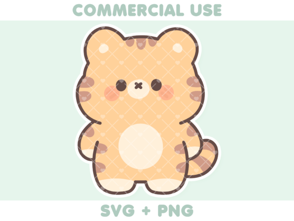 Cute Tiger Standing Graphics and Illustrations