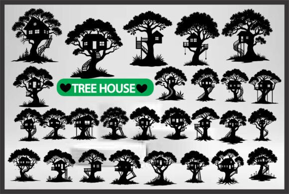 Fantasy Tree Home Vector Collection: Graphics & Freebies