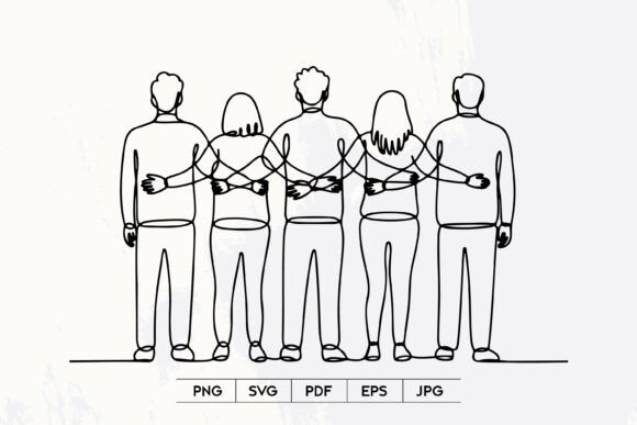 Friends Unity Line Art SVG Graphics