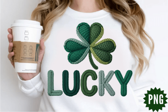 St. Patrick’s Day Faux Yarn Shamrock PNG