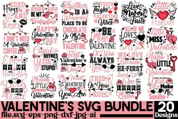 Valentine’s SVG Bundle for Graphics & T-Shirt Designs