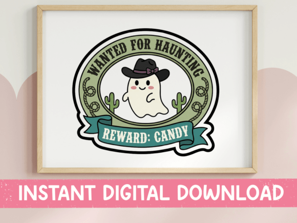 Wanted for Haunting Western Ghost Badge: Graphics & T-Shirt Designs